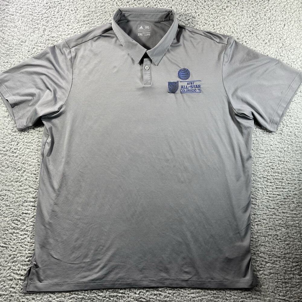 Adidas MLS All-Star 2015 Colorado Polo Shirt Mens 2XL Gray AT&T Soccer Jersey
